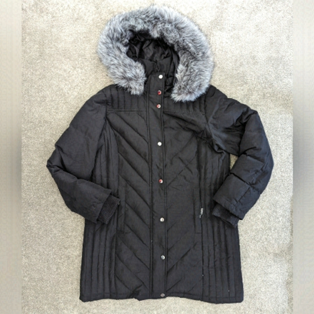 LAURA Women's Down Feather Black Winter Jacket Size Large